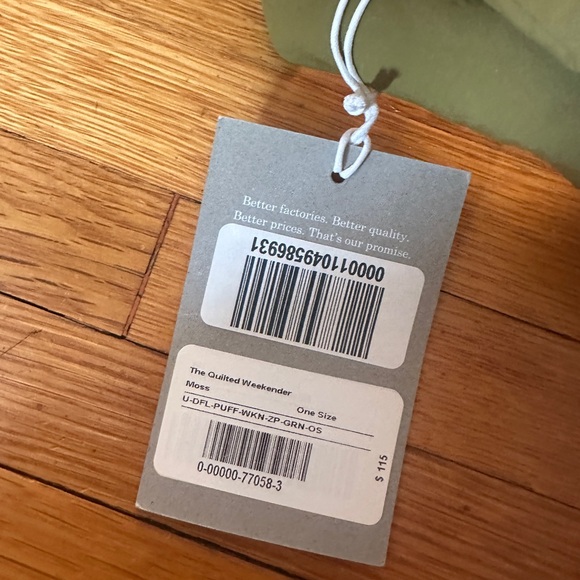 Everlane Quilted Weekender Bag in Moss Green, NWT - Picture 5 of 7